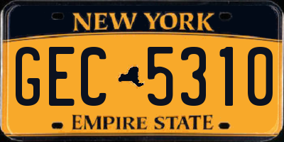 NY license plate GEC5310