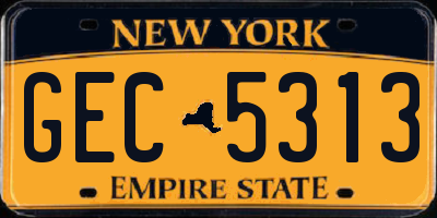 NY license plate GEC5313