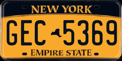 NY license plate GEC5369