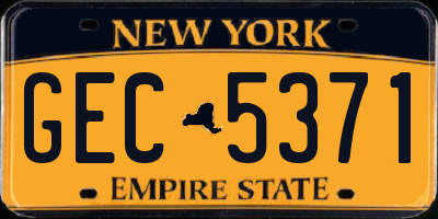 NY license plate GEC5371