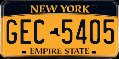 NY license plate GEC5405