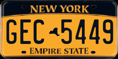 NY license plate GEC5449