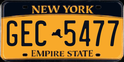 NY license plate GEC5477