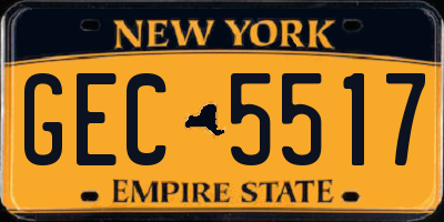 NY license plate GEC5517