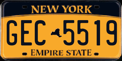 NY license plate GEC5519