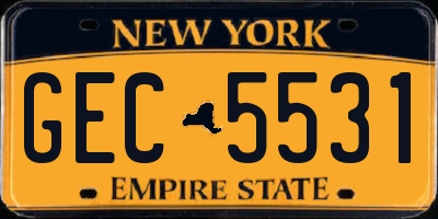 NY license plate GEC5531