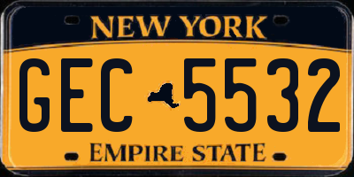 NY license plate GEC5532