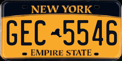 NY license plate GEC5546