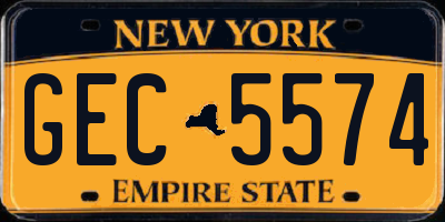 NY license plate GEC5574