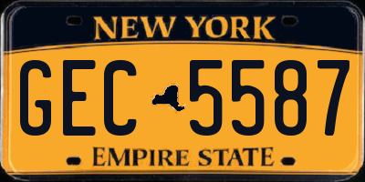 NY license plate GEC5587