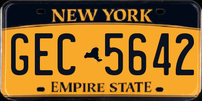 NY license plate GEC5642