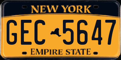 NY license plate GEC5647