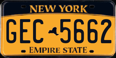 NY license plate GEC5662