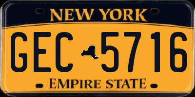 NY license plate GEC5716