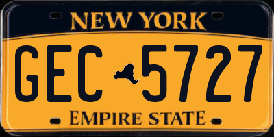 NY license plate GEC5727