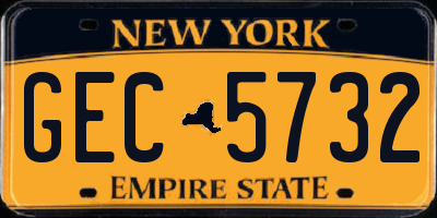 NY license plate GEC5732