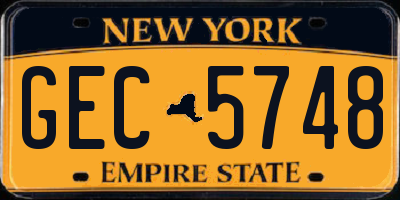 NY license plate GEC5748