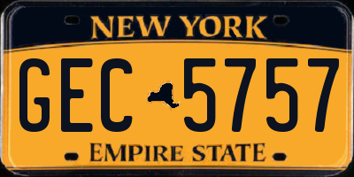 NY license plate GEC5757
