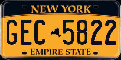 NY license plate GEC5822