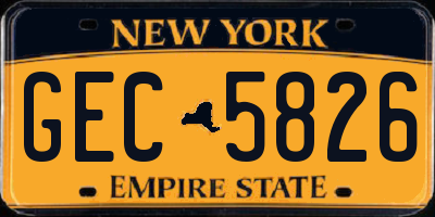 NY license plate GEC5826
