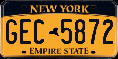 NY license plate GEC5872