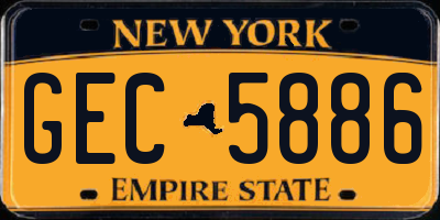 NY license plate GEC5886