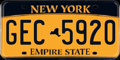 NY license plate GEC5920