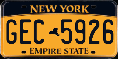 NY license plate GEC5926
