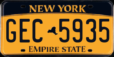 NY license plate GEC5935