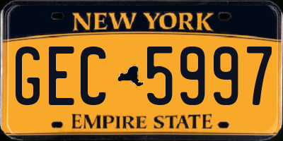 NY license plate GEC5997