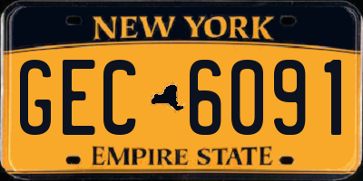 NY license plate GEC6091