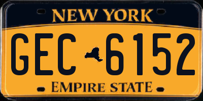 NY license plate GEC6152