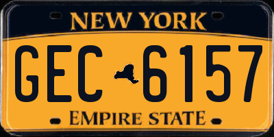 NY license plate GEC6157