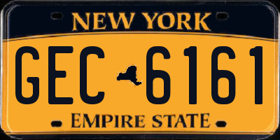 NY license plate GEC6161