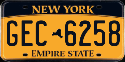 NY license plate GEC6258