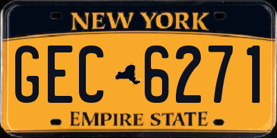 NY license plate GEC6271