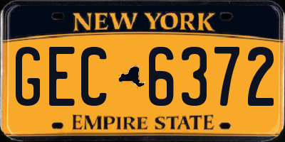 NY license plate GEC6372