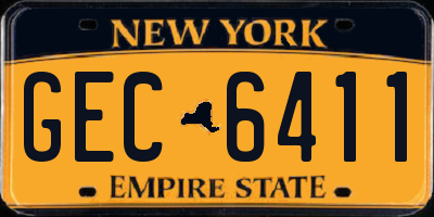 NY license plate GEC6411