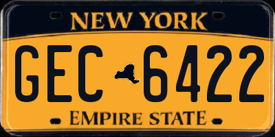 NY license plate GEC6422