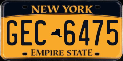 NY license plate GEC6475