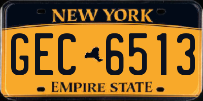 NY license plate GEC6513