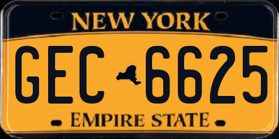 NY license plate GEC6625