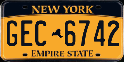 NY license plate GEC6742