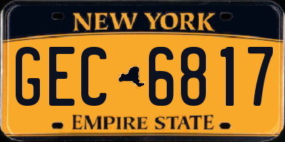 NY license plate GEC6817