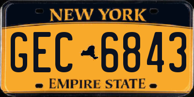 NY license plate GEC6843