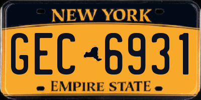 NY license plate GEC6931