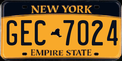 NY license plate GEC7024