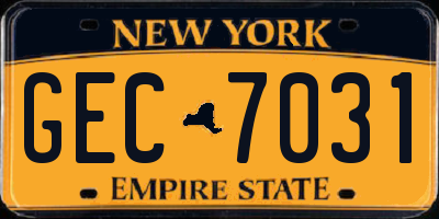 NY license plate GEC7031