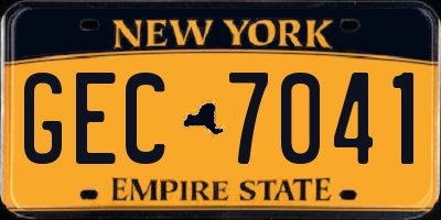 NY license plate GEC7041
