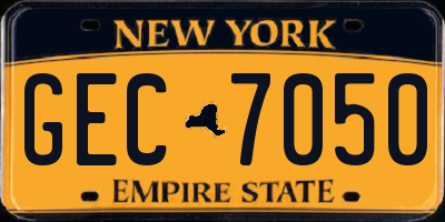 NY license plate GEC7050
